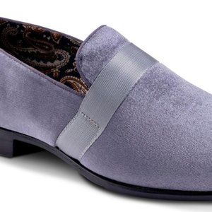 MONTIQUE Men's Solid Velvet Grey Fashion Slip-On Shoes S91